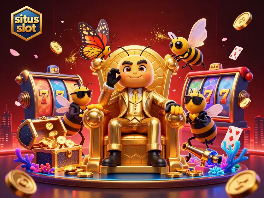 Experience excitement in a dynamic situs slot scene with a bumblebee mob boss and vibrant game elements.