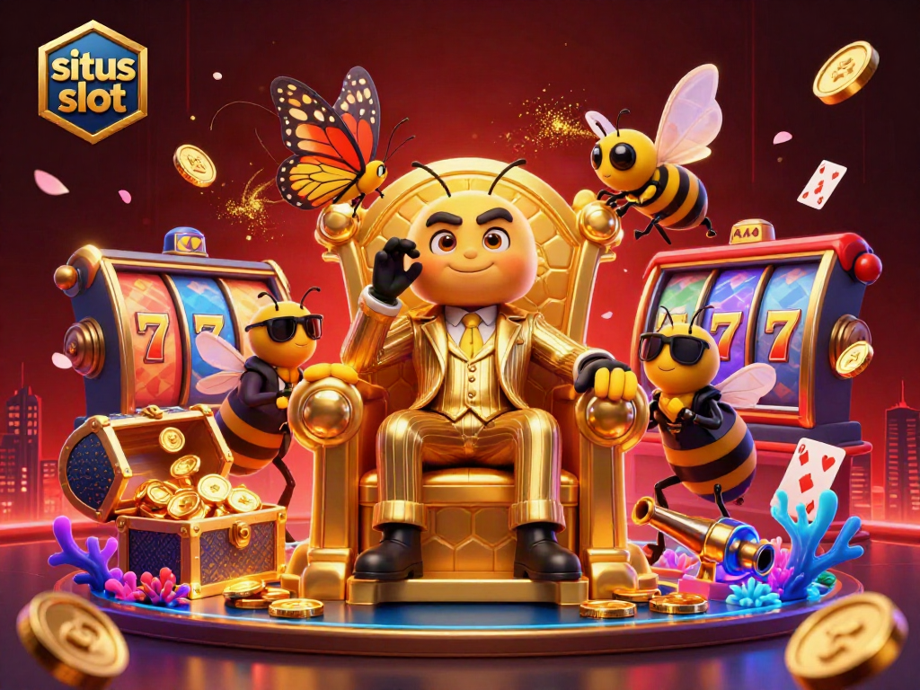 Experience excitement in a dynamic situs slot scene with a bumblebee mob boss and vibrant game elements.