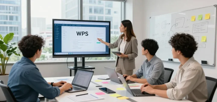 Collaborative team meeting at the WPS Official Website showcasing productive workspace dynamics.